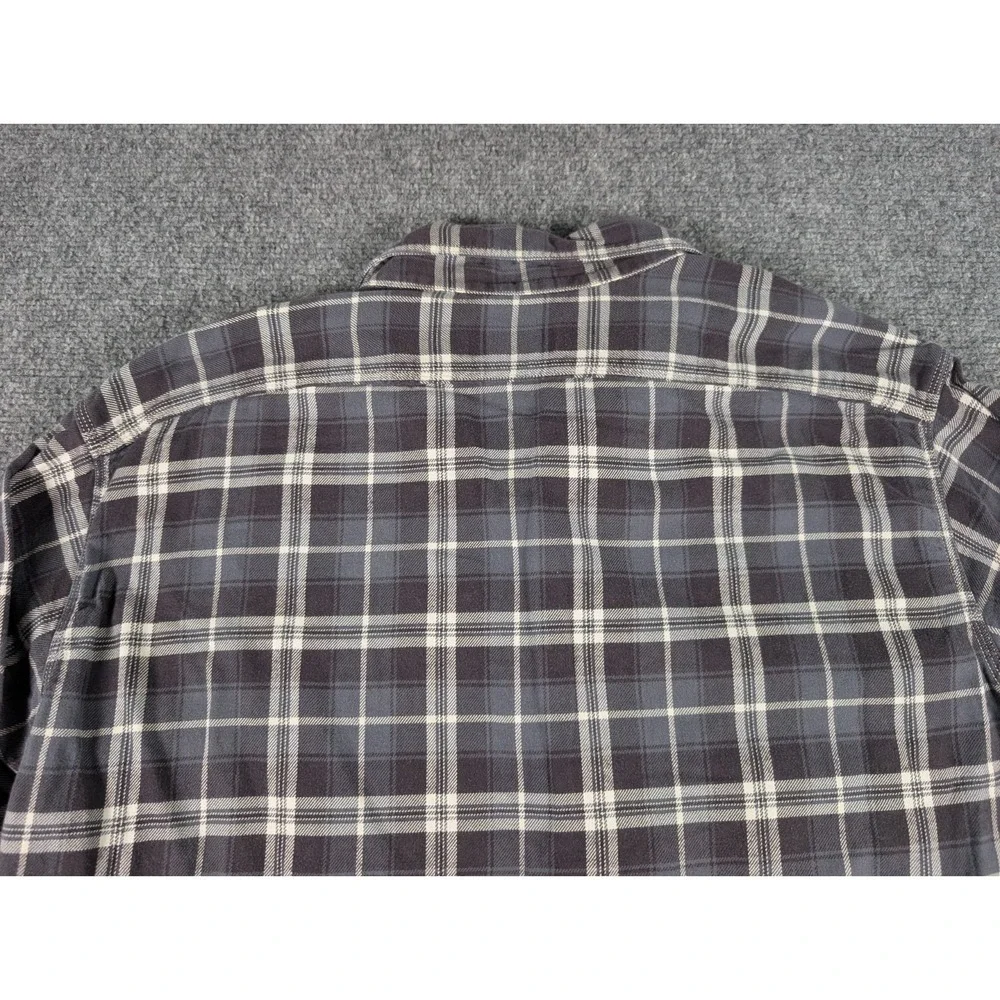 Polo Ralph Lauren Work Shirt Mens‎ Large Gray Plaid Pockets Throat Latch